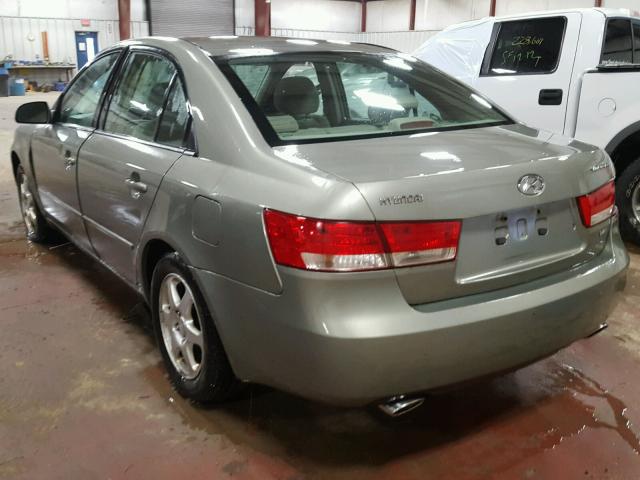 5NPEU46F27H188773 - 2007 HYUNDAI SONATA SE GREEN photo 3