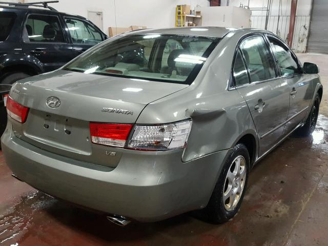 5NPEU46F27H188773 - 2007 HYUNDAI SONATA SE GREEN photo 4