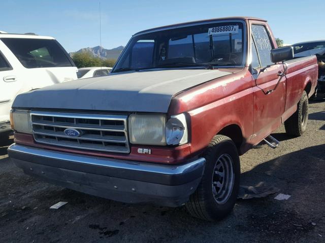 1FTDF15N0MLA29948 - 1991 FORD F150 RED photo 2