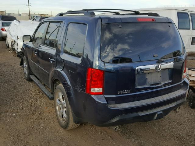 5FNYF3H51CB039706 - 2012 HONDA PILOT EXL BLUE photo 3