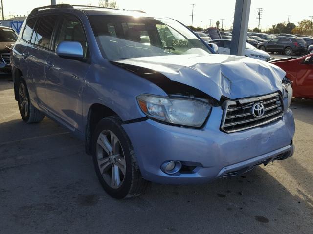 JTEES43A682109845 - 2008 TOYOTA HIGHLANDER BLUE photo 1