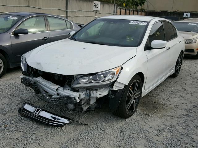 1HGCR2F63GA103445 - 2016 HONDA ACCORD SPO WHITE photo 2