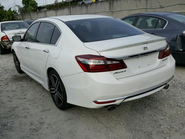 1HGCR2F63GA103445 - 2016 HONDA ACCORD SPO WHITE photo 3