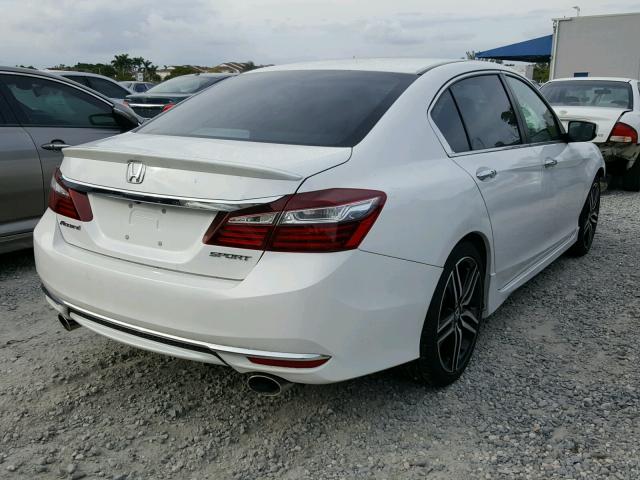 1HGCR2F63GA103445 - 2016 HONDA ACCORD SPO WHITE photo 4