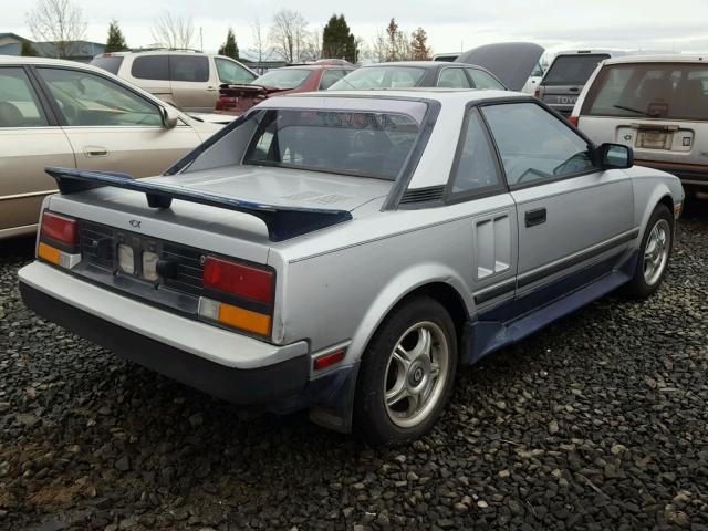 JT2AW15C8F0033678 - 1985 TOYOTA MR2 SILVER photo 4