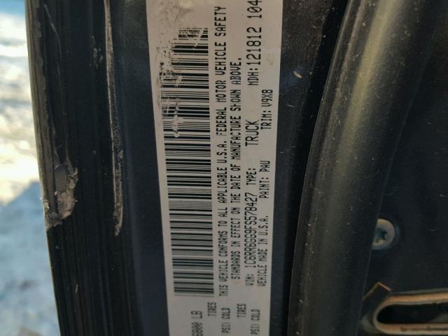 1C6RR6GG9FS578427 - 2015 RAM 1500 SLT ნაცრისფერი ფოტო 10