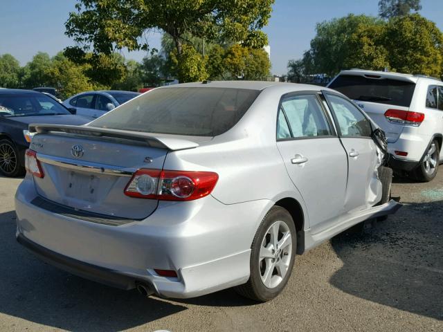 2T1BU4EEXCC914324 - 2012 TOYOTA COROLLA BA SILVER photo 4