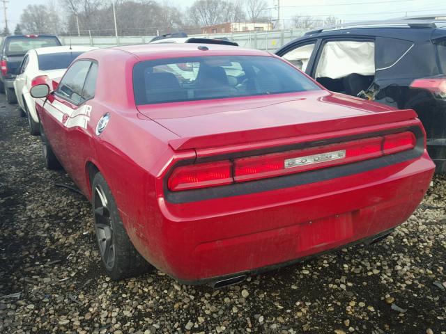 2C3CDYBT3DH531299 - 2013 DODGE CHALLENGER RED photo 3