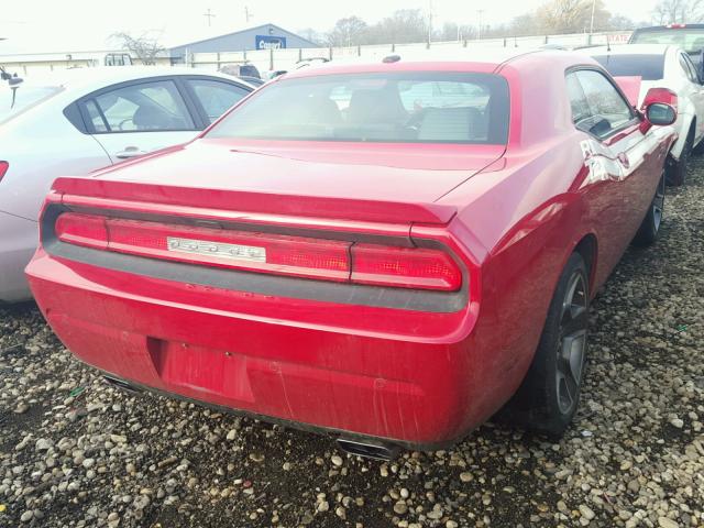 2C3CDYBT3DH531299 - 2013 DODGE CHALLENGER RED photo 4