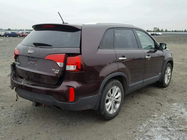 5XYKUDA77EG540639 - 2014 KIA SORENTO EX PURPLE photo 4