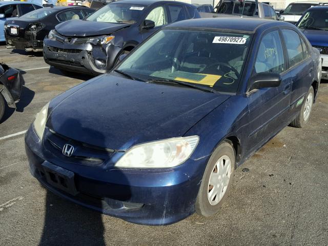 1HGEN26574L000282 - 2004 HONDA CIVIC GX BLUE photo 2