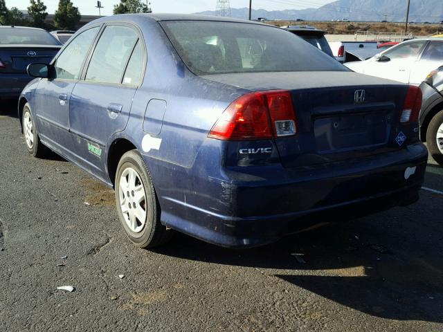 1HGEN26574L000282 - 2004 HONDA CIVIC GX BLUE photo 3