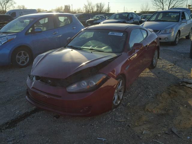 KMHHN66F87U243864 - 2007 HYUNDAI TIBURON GT MAROON photo 2