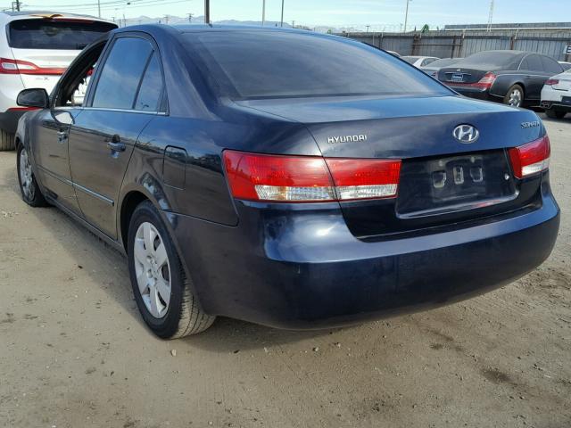 5NPET46C07H217969 - 2007 HYUNDAI SONATA GLS BLUE photo 3