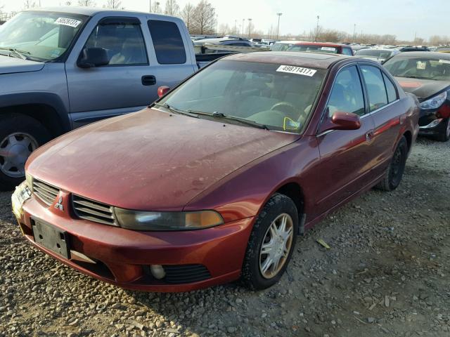 4A3AA46G12E035498 - 2002 MITSUBISHI GALANT ES MAROON photo 2