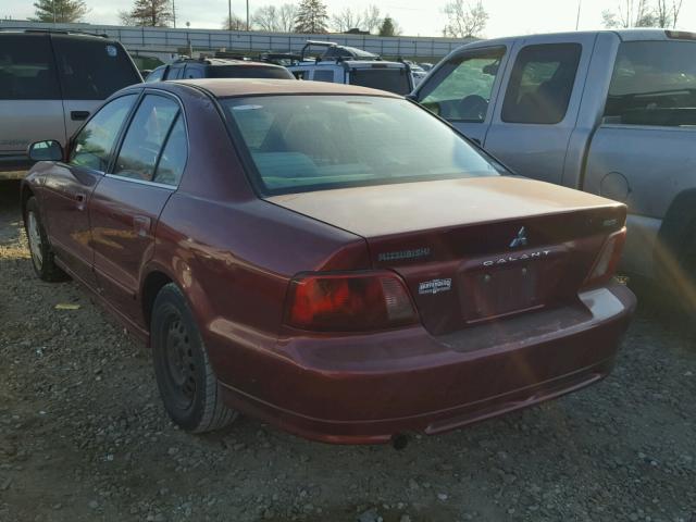 4A3AA46G12E035498 - 2002 MITSUBISHI GALANT ES MAROON photo 3