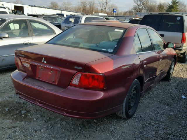 4A3AA46G12E035498 - 2002 MITSUBISHI GALANT ES MAROON photo 4