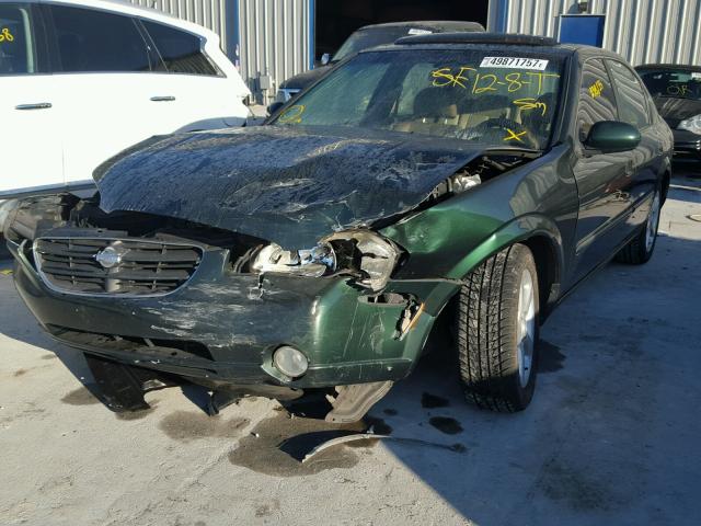 JN1CA31D5YT763450 - 2000 NISSAN MAXIMA GLE GREEN photo 2