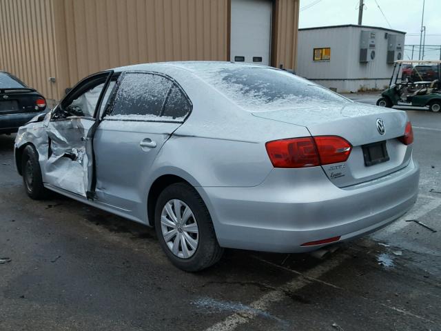 3VW2K7AJ4EM404276 - 2014 VOLKSWAGEN JETTA BASE SILVER photo 3