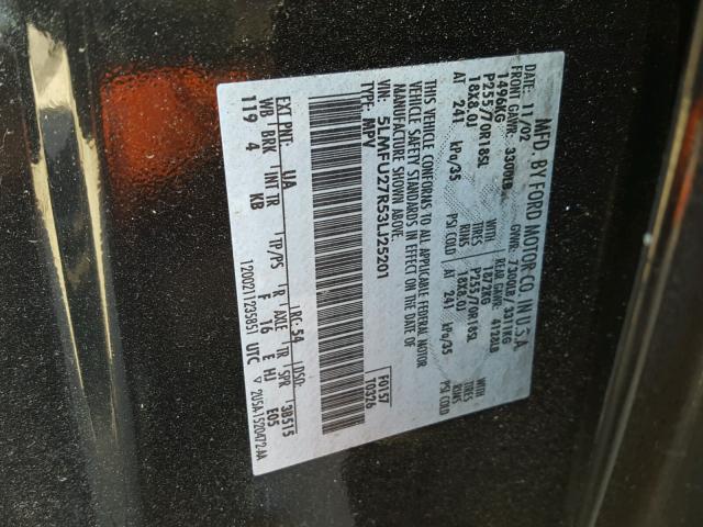 5LMFU27R53LJ25201 - 2003 LINCOLN NAVIGATOR 黑色 照片 10