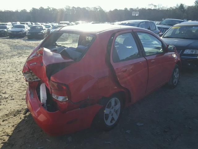 KL1TD52605B405519 - 2005 CHEVROLET AVEO BASE RED photo 4