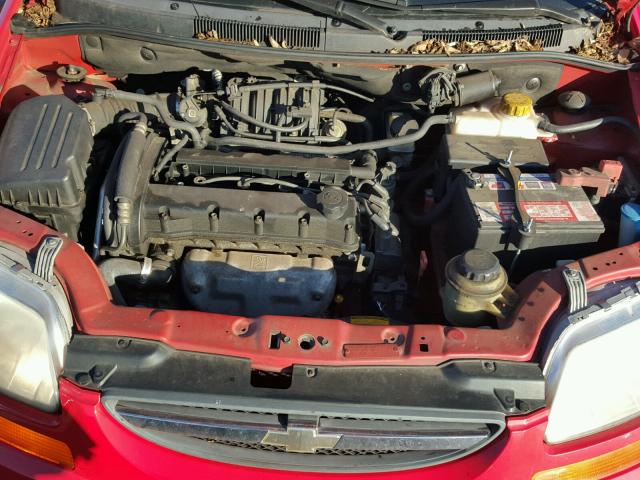 KL1TD52605B405519 - 2005 CHEVROLET AVEO BASE RED photo 7