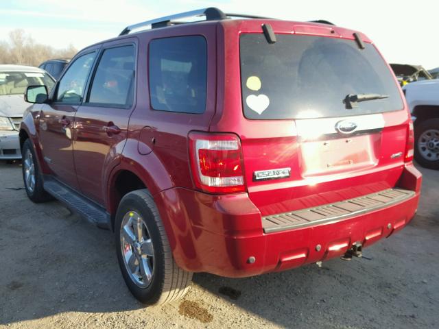 1FMCU94168KD77274 - 2008 FORD ESCAPE LIM RED photo 3