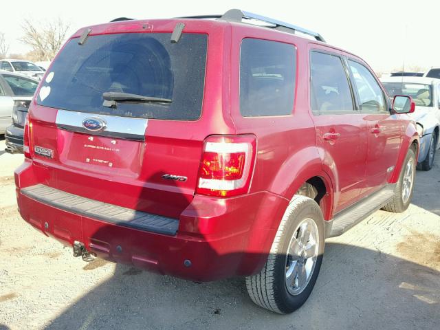 1FMCU94168KD77274 - 2008 FORD ESCAPE LIM RED photo 4