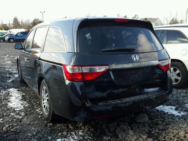 5FNRL5H66BB091493 - 2011 HONDA ODYSSEY EX BLACK photo 3