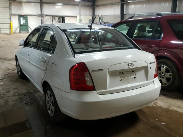 KMHCN46C49U313089 - 2009 HYUNDAI ACCENT GLS WHITE photo 3