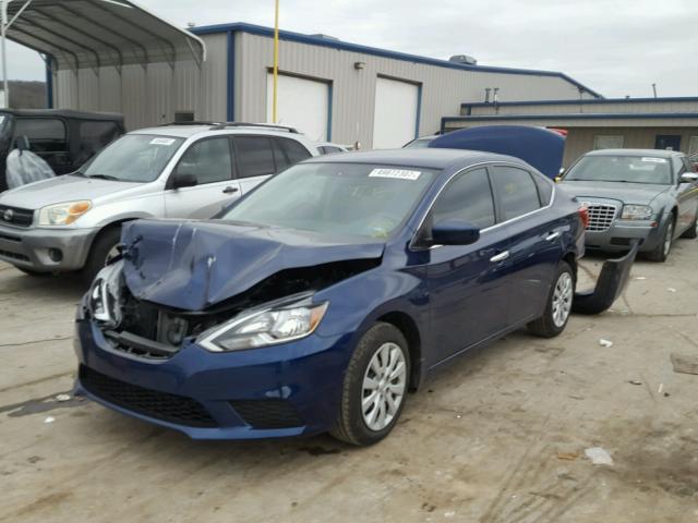 3N1AB7AP5HL641679 - 2017 NISSAN SENTRA S BLUE photo 2