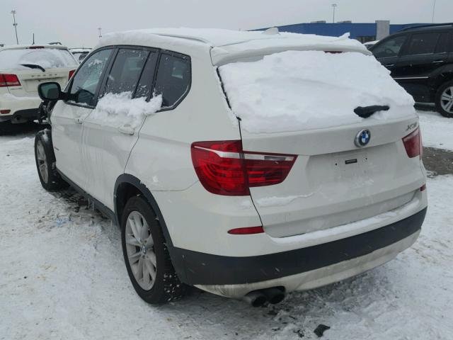 5UXWX9C57D0A17256 - 2013 BMW X3 XDRIVE2 WHITE photo 3