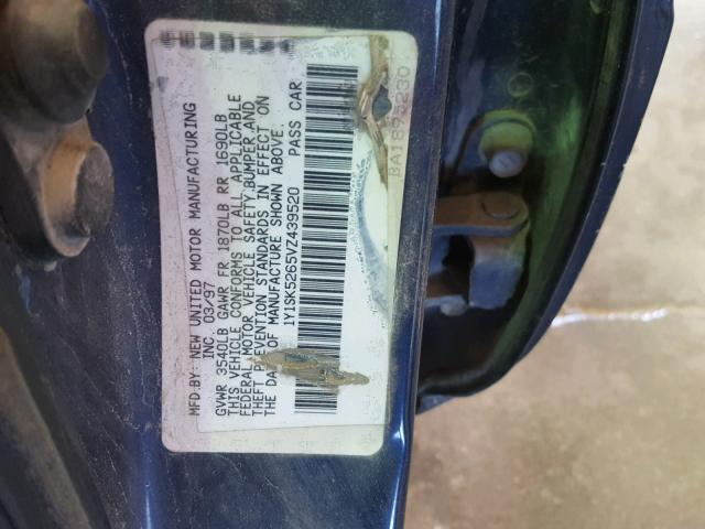 1Y1SK5265VZ439520 - 1997 GEO PRIZM BASE BLUE photo 10