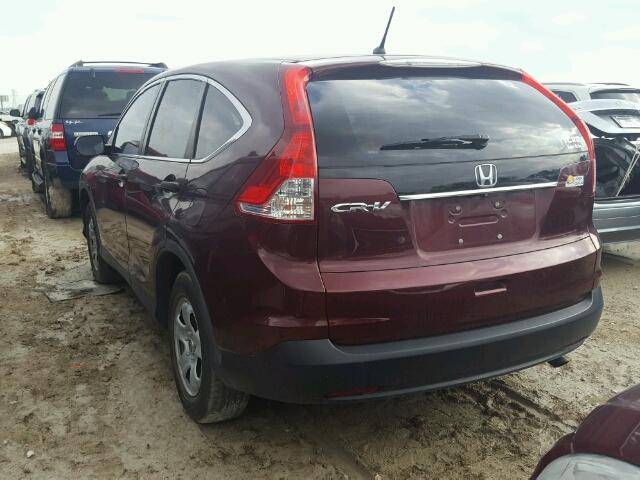 5J6RM3H33EL008556 - 2014 HONDA CR-V LX BURGUNDY photo 3