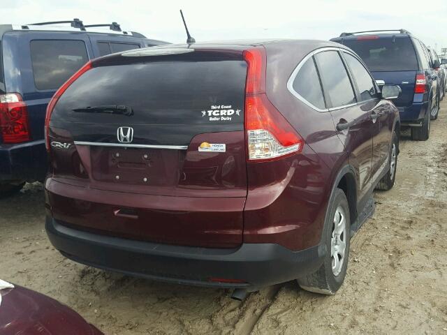 5J6RM3H33EL008556 - 2014 HONDA CR-V LX BURGUNDY photo 4