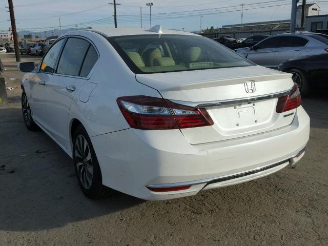 JHMCR6F39HC003690 - 2017 HONDA ACCORD HYB WHITE photo 3