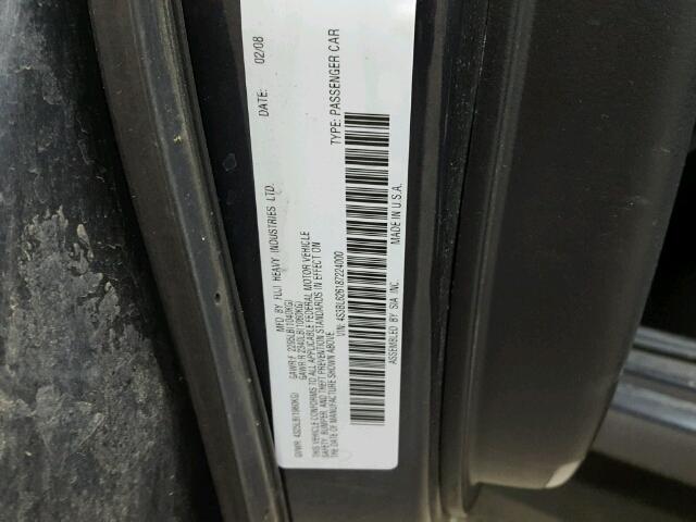 4S3BL626187224000 - 2008 SUBARU LEGACY 2.5 GRAY photo 10