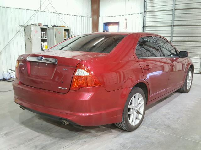 3FAHP0JG9CR317649 - 2012 FORD FUSION SEL RED photo 4