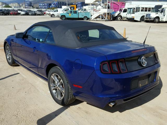 1ZVBP8EM6E5328657 - 2014 FORD MUSTANG BLUE photo 3