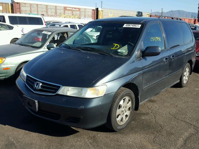 5FNRL18733B043498 - 2003 HONDA ODYSSEY EX BLUE photo 2