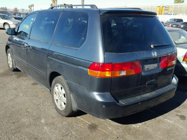 5FNRL18733B043498 - 2003 HONDA ODYSSEY EX BLUE photo 3