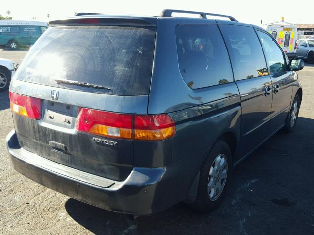 5FNRL18733B043498 - 2003 HONDA ODYSSEY EX BLUE photo 4