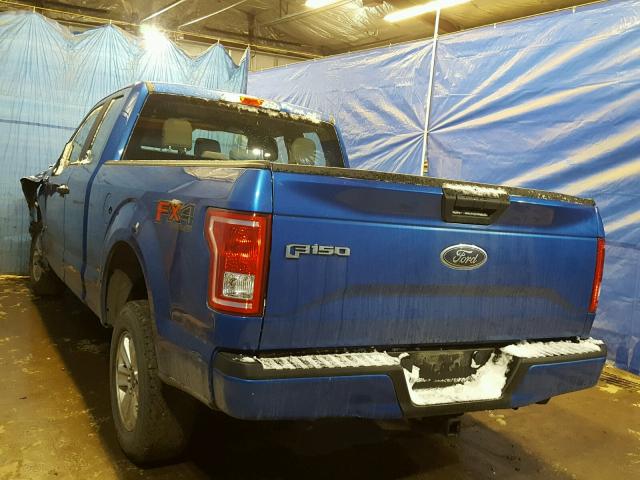 1FTEX1EP9GFA61450 - 2016 FORD F150 SUPER BLUE photo 3