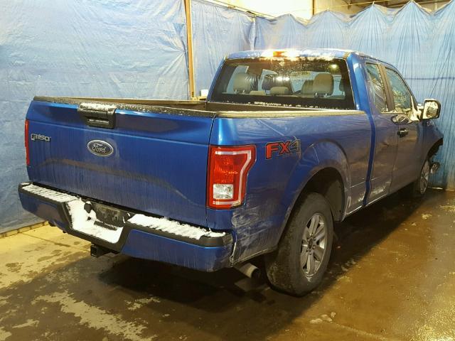 1FTEX1EP9GFA61450 - 2016 FORD F150 SUPER BLUE photo 4