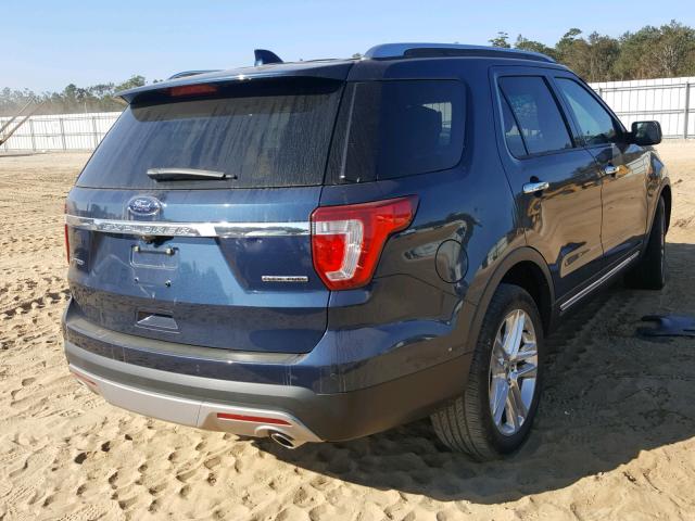 1FM5K7F84GGD22658 - 2016 FORD EXPLORER L BLUE photo 4