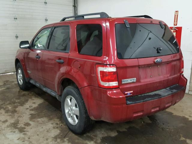 1FMCU03Z38KC64966 - 2008 FORD ESCAPE XLT RED photo 3