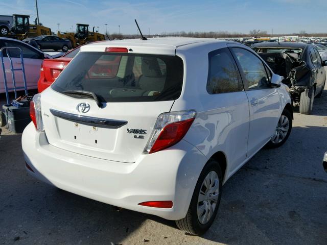 JTDJTUD31ED590135 - 2014 TOYOTA YARIS WHITE photo 4