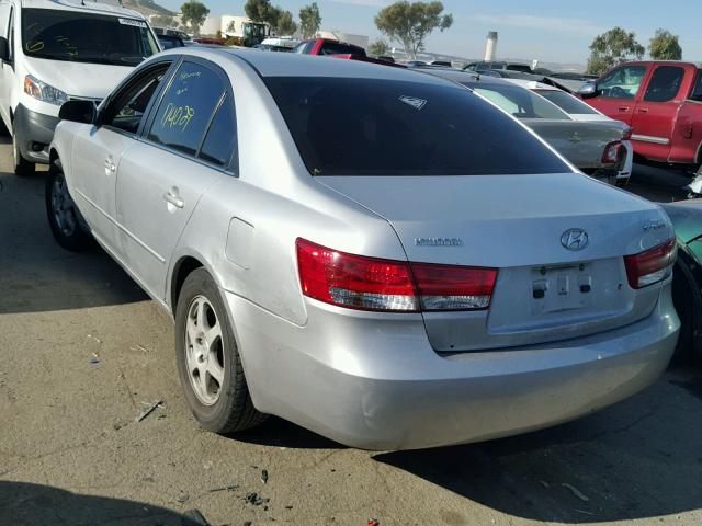 5NPEU46C66H063845 - 2006 HYUNDAI SONATA GLS SILVER photo 3