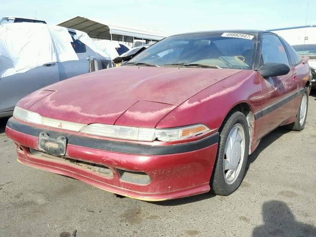 4A3CS44U1LE060496 - 1990 MITSUBISHI ECLIPSE GS RED photo 2