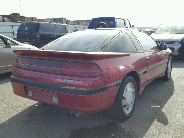 4A3CS44U1LE060496 - 1990 MITSUBISHI ECLIPSE GS RED photo 4